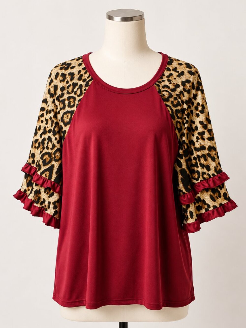4 for $25 ❤️ SHEIN Curve Leopard Ruffle Sleeve Top 2XL ❤️